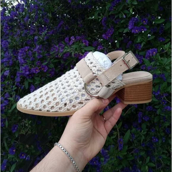 [H155] RAG & CO [ROSALIE] Off White Block Heeled Sandal, Size 9 - Picture 1 of 15